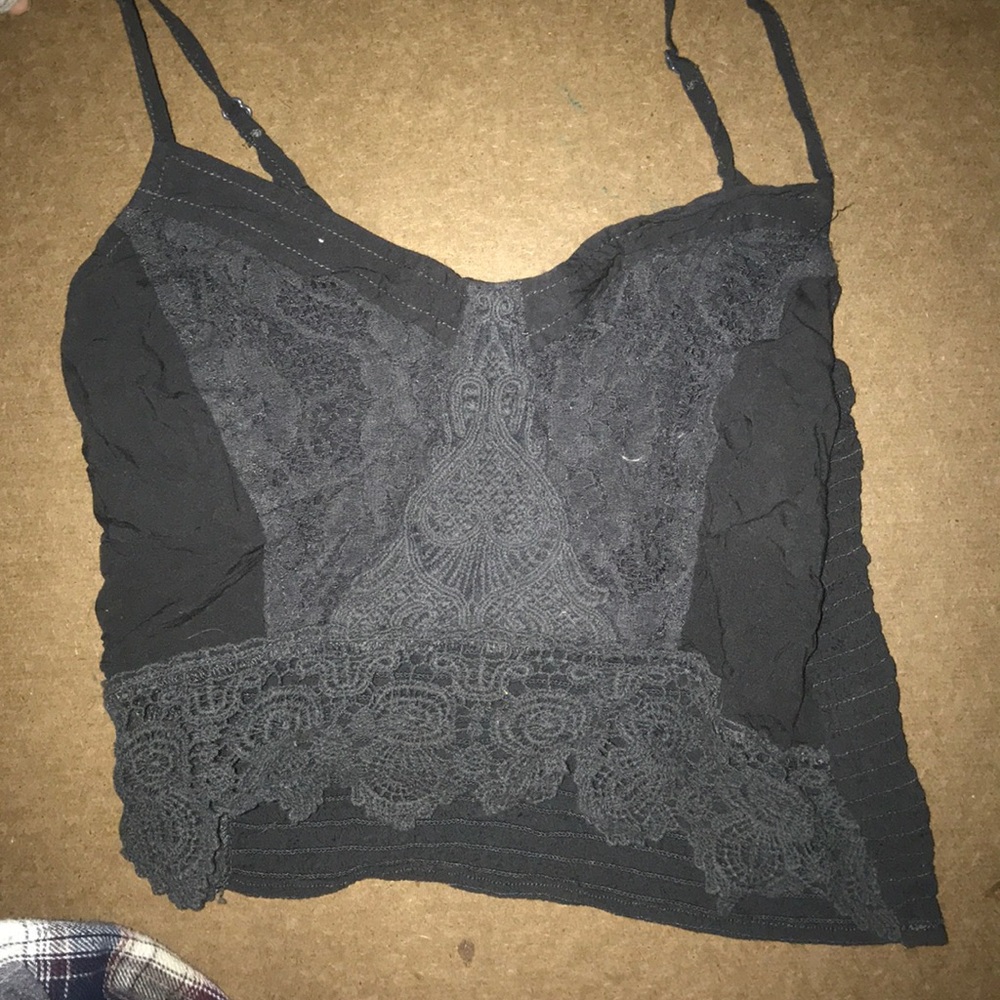 Black Lace Crop Top